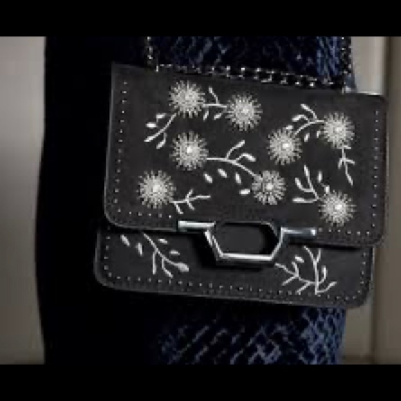Topshop Handbags - Top shop beaded embroidered crossbody bag black